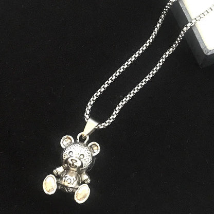 Embrace Playful Style: Cute Rabbit Bear Pendant Necklace! Perfect for Boys and Girls!
