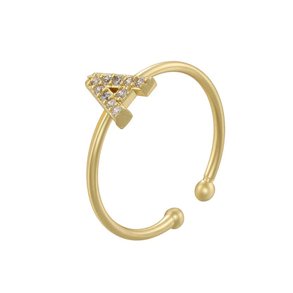 A-Z Initial Letter Zircon Ring for Boys & Girls | Adjustable Gold Alphabet Ring | Unisex Kids & Teen Jewellery Gift!