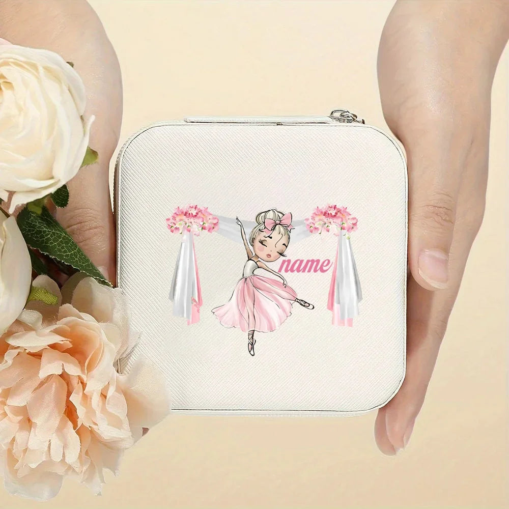 Personalized Girl’s Fairy Leather Jewellery Box – Travel Jewellery Organizer & Ring Case | Kids Birthday Gift!