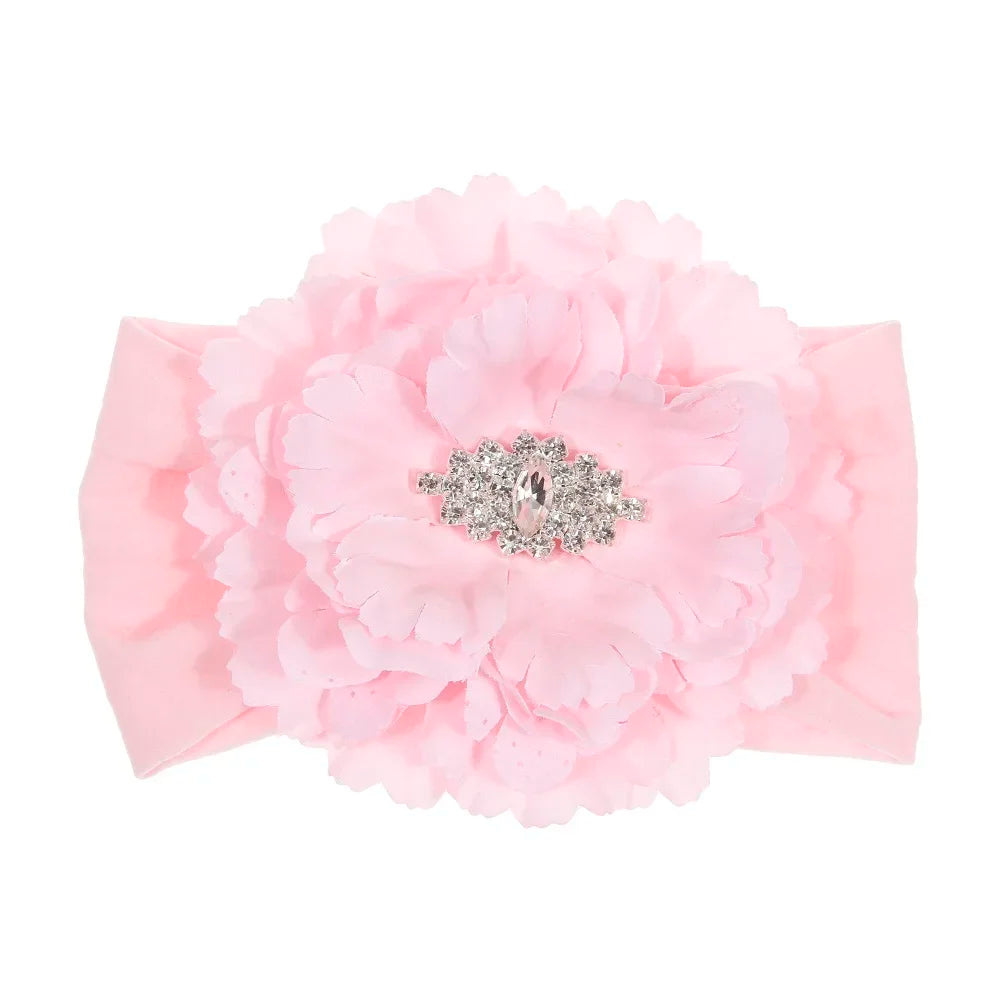 Baby Girls Pearl Flower Lace Headbands | New-born & Toddler Soft Elastic Hair Accessories!