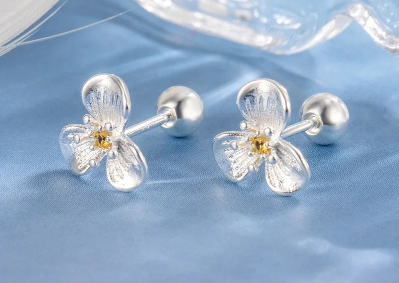 Real 925 Sterling Silver Flower Earrings – High-Quality Girls’ Jewellery for Daily Wear, Cute & Elegant Kids Earrings!