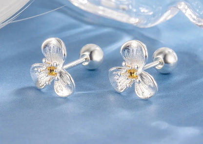 Real 925 Sterling Silver Flower Earrings – High-Quality Girls’ Jewellery for Daily Wear, Cute & Elegant Kids Earrings!