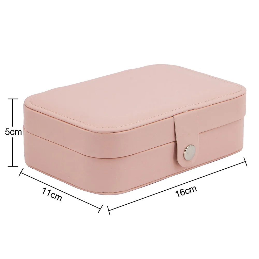 Portable Personalized Blue Letter Pink Jewelry Box: Custom Leather Organizer!