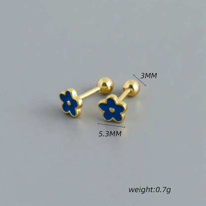 925 Sterling Silver Flower Screw Back Stud Earrings for Girls – Hypoallergenic Piercing Jewelry Gift | Simple & Elegant Kids Earrings 🌟