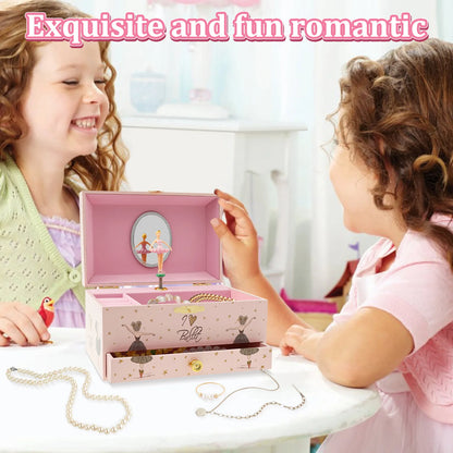 Creative Rotating Dancer Music Box 💖 | Jewelry Storage Case with Clockwork Tune | Multifunction Gift for Girls & Women!