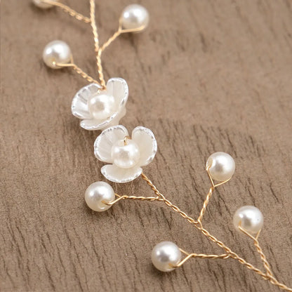 Flower Pearl Wreath Headband | Elegant Garland Hair Vine for Girls, Teens & Women | Bridesmaid, Baptism & Confirmation Hair Accessory!