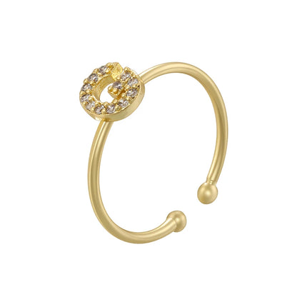 A-Z Initial Letter Zircon Ring for Boys & Girls | Adjustable Gold Alphabet Ring | Unisex Kids & Teen Jewellery Gift!