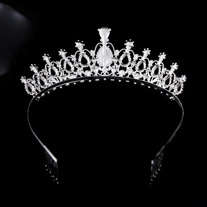 Silver Crystal Tiara with Combs for Girls & Teenagers – Sparkling Princess Crown Hair Accessory for Proms, Pageants, Birthdays & Weddings.
