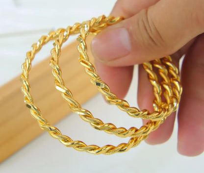 2-Piece Kids Bangles – 21K Gold Plated Twist Baby Bracelet for Boys & Girls | Party Jewellery for Children!