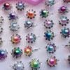 Rainbow Dreams: Big Multi-Coloured Pearl Bead Adjustable Rings for Girls!
