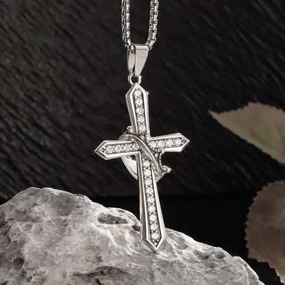 Exquisite Zircon Cross Pendant Necklace - Girls Fashion Temperament Jewelry Gift!
