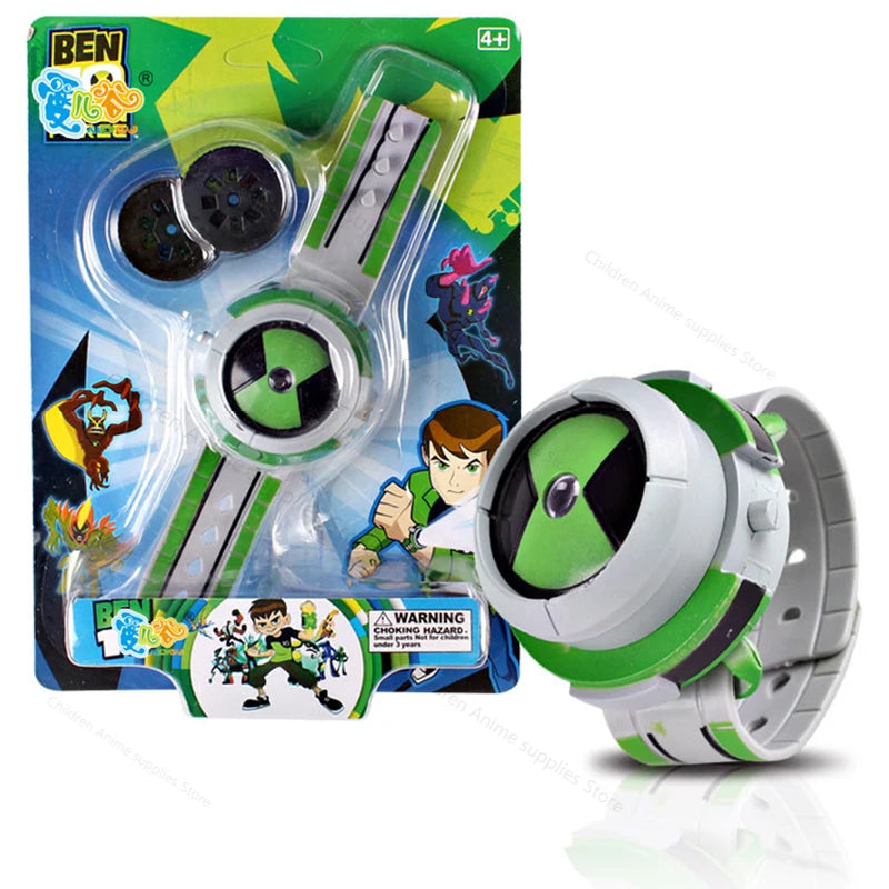 Unleash Adventure: Genuine Ben 10 Cartoon 3D Projector Watch - Action Figure Toys Gift for Boys!