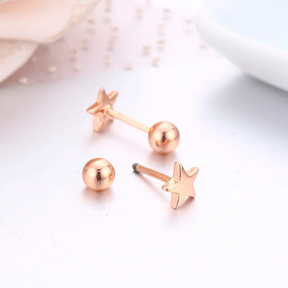 ✨Cute 5-Point Star Screw Back Stud Earrings for Girls & Women | Hypoallergenic Piercing Jewelry ⭐ Dainty Everyday Gift.