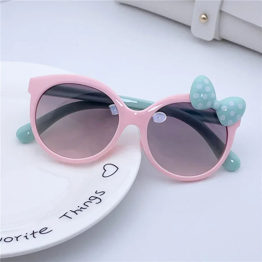 Girls Cat Eye Sunglasses with Bowknot | Kids UV400 Gradient Sun Glasses | Cute Fashion Eyewear for Children!