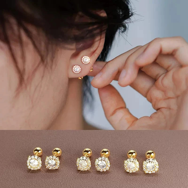 Shiny Zircon Screw-Back Earrings | Allergy-Free Jewellery for Girls, Teens & Women!