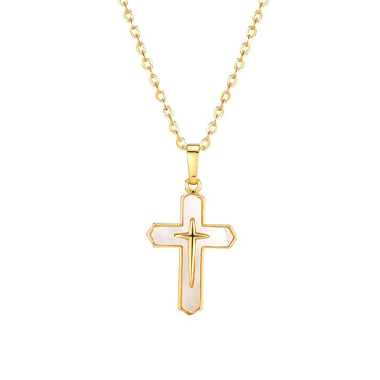 ✨ 14K Gold Plated Cross Pendant Necklace for Girls – Dainty Religious Faith Necklace!