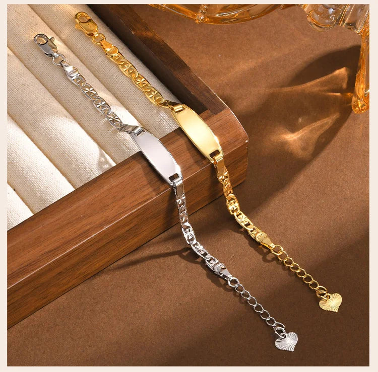 💖 Personalized Baby Bracelet – Engraved Name ID Wristband. Adjustable Stainless Steel Kids Jewellery | Custom Baby Gift!