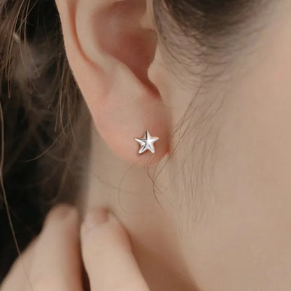 925 Sterling Silver Star Stud Earrings | Screw-Back Earrings for Girls, Teens & Women | Simple Everyday Jewellery!