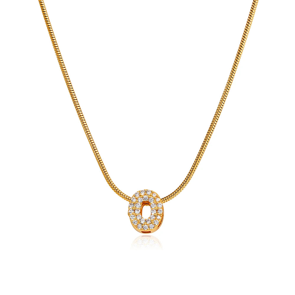Small Initial Letter Pendant Necklace | Unisex Zircon Alphabet Necklace Jewellery!