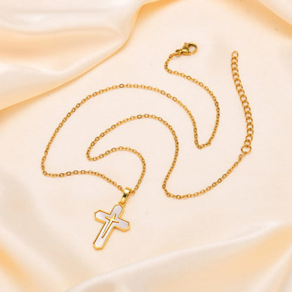 ✨ 14K Gold Plated Cross Pendant Necklace for Girls – Dainty Religious Faith Necklace!