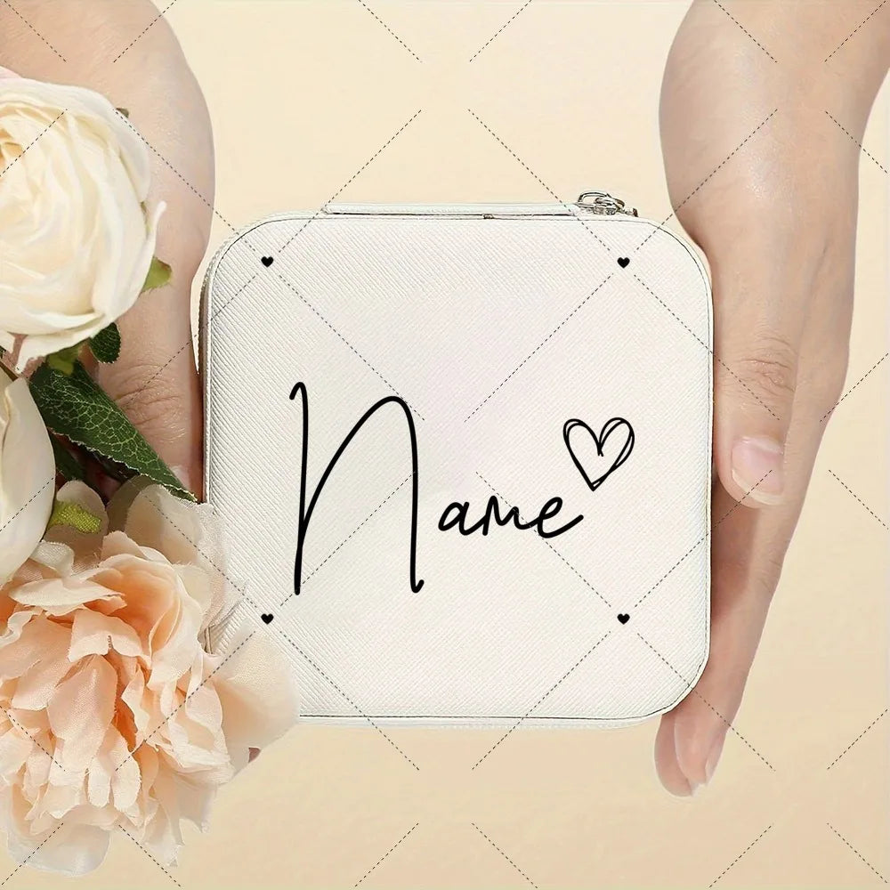 Personalised Name Travel Jewellery Box | Custom Jewellery Case Organiser for Girls | Portable Jewellery Storage Birthday Gift!