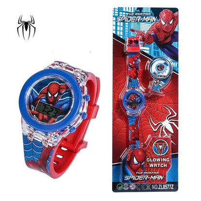 Anime Flash Light Spiderman Kids Watch – Boys Cartoon LED Wristwatch, Fun Children’s Gift!