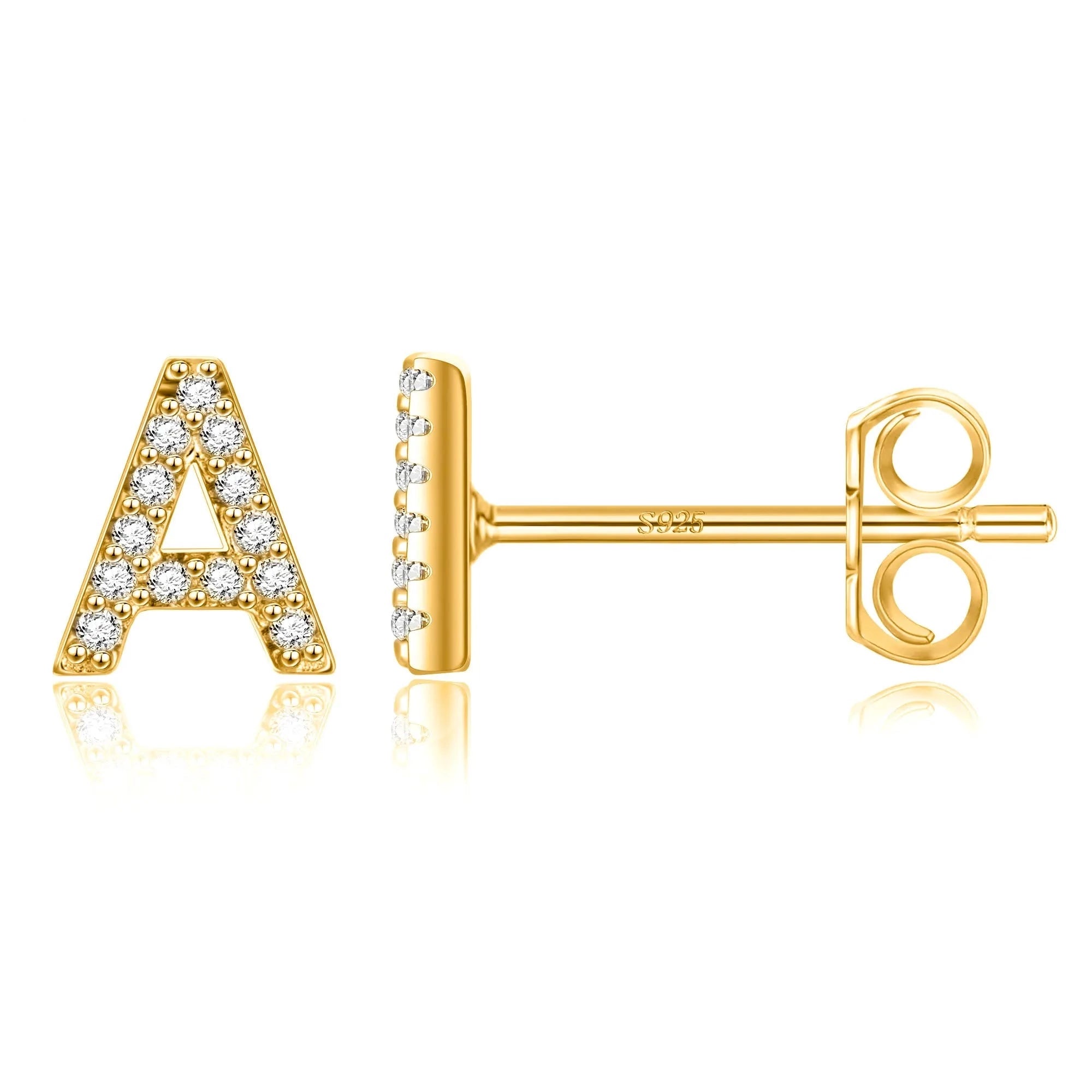 Personalized Elegance: Initial A-Z Letters Small Stud Earrings - A Subtle Expression of Individuality and Style!