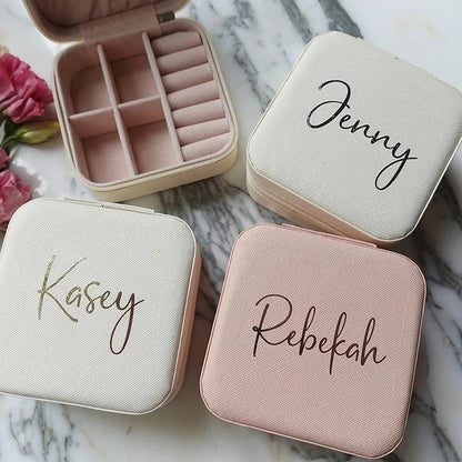 Personalised Jewellery Box for Girls – Custom Travel Jewellery Case with Name | Birthday, Bridesmaid & Wedding Gift!
