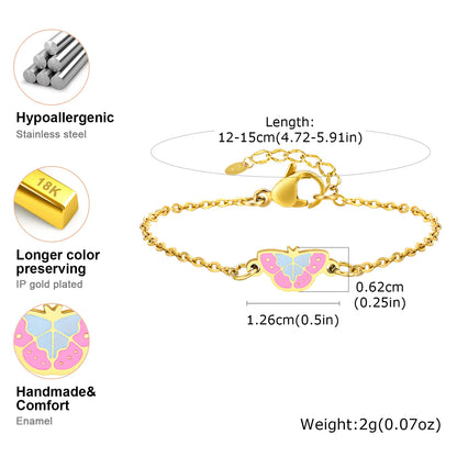 Chic Butterfly Jewelry Set for Baby - Earrings, Bracelet & Necklace | Hypoallergenic & Tarnish-Free Gift Set