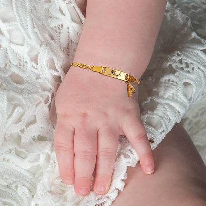 Shine Bright: Personalized Crystal Name Bracelet for Cherished Little Ones!