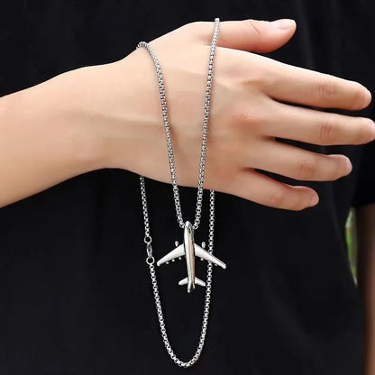 Boys’ Aircraft Pendant Necklace | Hip Hop Airplane Necklace | Trendy Fashion Jewellery & Gift