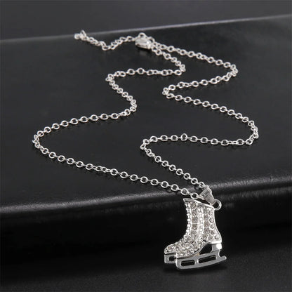 Elevate Your Style: Luxury White Zircon Skate Shoe Pendant Necklaces for Girls! - Kids Jewellery Shop