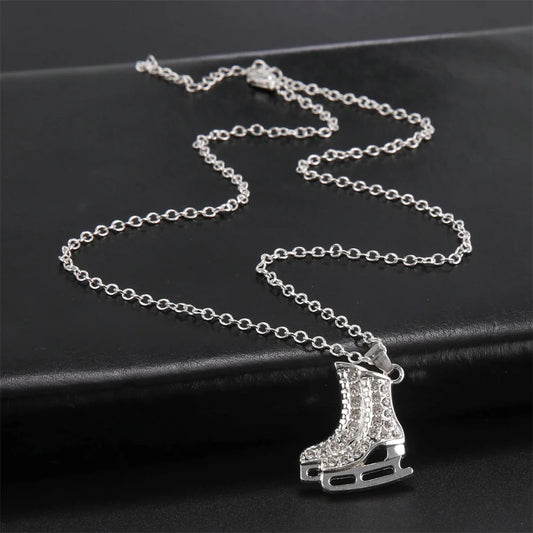 Elevate Your Style: Luxury White Zircon Skate Shoe Pendant Necklaces for Girls! - Kids Jewellery Shop