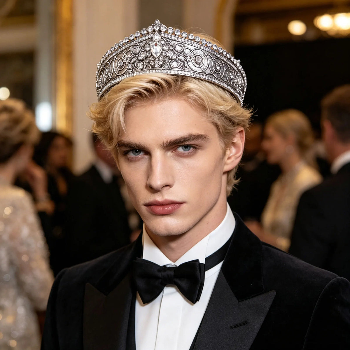 Gothic Retro Metal Crown for Boys, Teens & Men | Vintage Crown Headpiece | Pageant, Prom & Cosplay Costume Accessory!