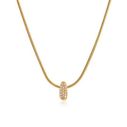 Small Initial Letter Pendant Necklace | Unisex Zircon Alphabet Necklace Jewellery!