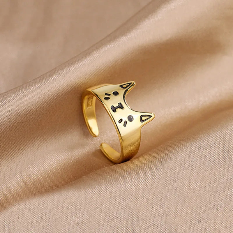 Vintage Cat Open Ring for Teen Girls & Boys | Cute Animal Finger Ring Fashion Jewellery Gift!