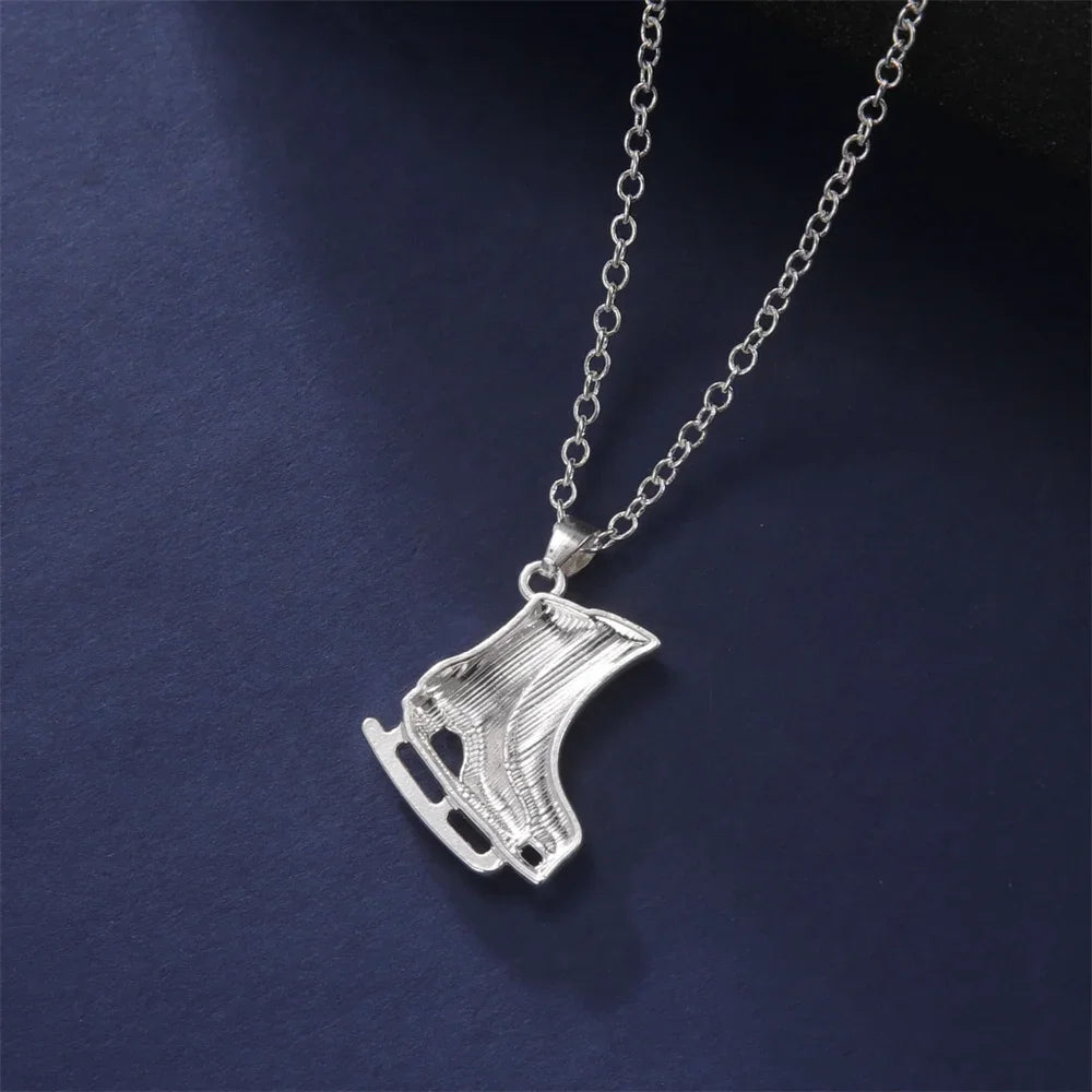 Elevate Your Style: Luxury White Zircon Skate Shoe Pendant Necklaces for Girls! - Kids Jewellery Shop