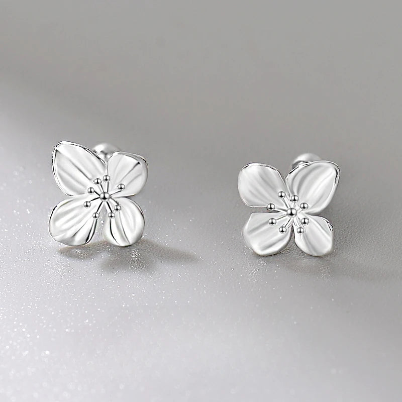 Lily Flower Stud Screw Back Earrings for Girls !