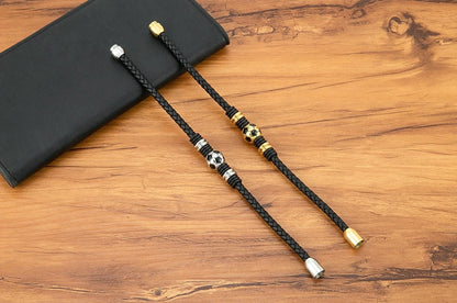 Score Big with Our Hand-Woven Leather Football Bracelet for Boys!