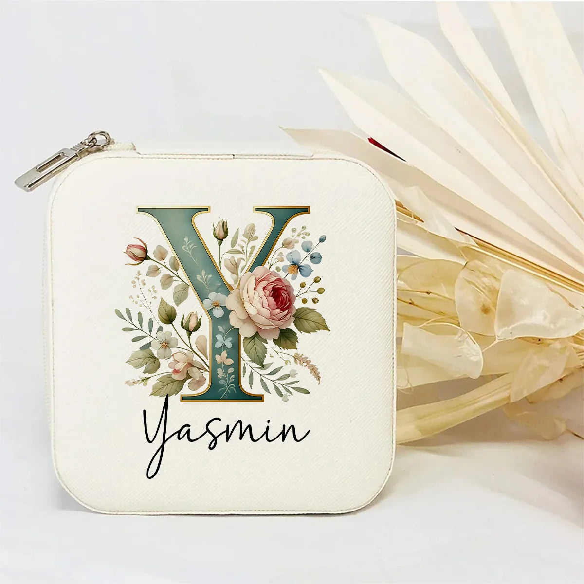 Personalised Initial Letter Jewellery Box | Portable Zipper Travel Jewellery Case | Custom Gift for Girls, Bridesmaids & Birthdays!