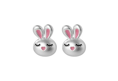 Adorable Pink Rabbit Earrings: Sweet Fashion Statement in 925 Tibetan Silver! - Kids Jewellery Shop