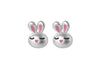Adorable Pink Rabbit Earrings: Sweet Fashion Statement in 925 Tibetan Silver!