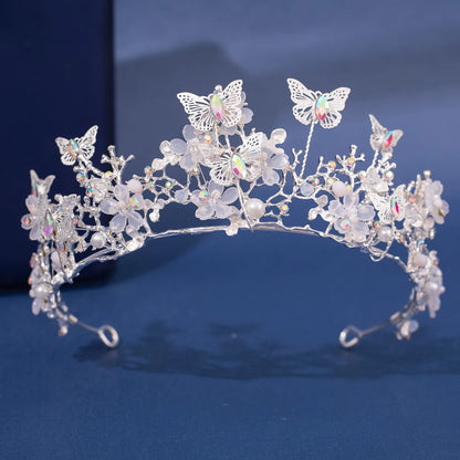 Elegant Butterfly Rhinestone Baroque Tiara: Your Crowning Glory for Special Moments!