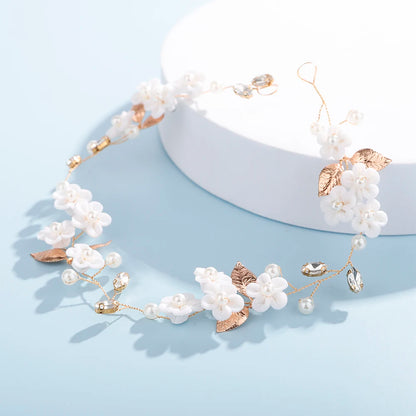 Handmade Floral Rhinestone and Pearl Communion Headpiece | Flower Girl, Baptism & Bridesmaid Hair Accessory