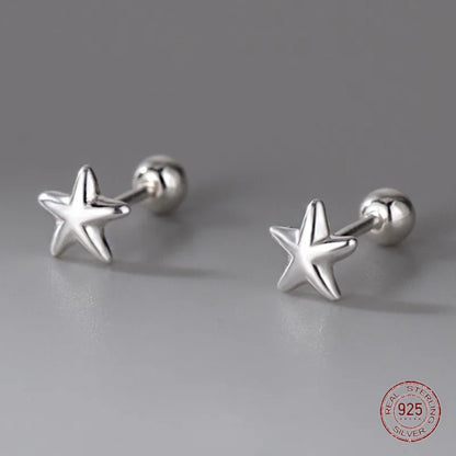 925 Sterling Silver Star Stud Earrings | Screw-Back Earrings for Girls, Teens & Women | Simple Everyday Jewellery!