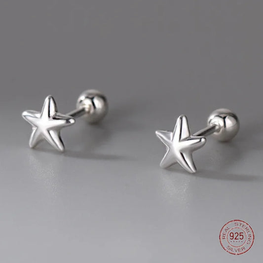 925 Sterling Silver Star Stud Earrings | Screw-Back Earrings for Girls, Teens & Women | Simple Everyday Jewellery!