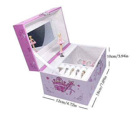 Musical Jewellery Box for Girls with Spinning Ballerina – Hand-Cranked Swan Lake Music Box | Christmas & Birthday Gift for Kids!
