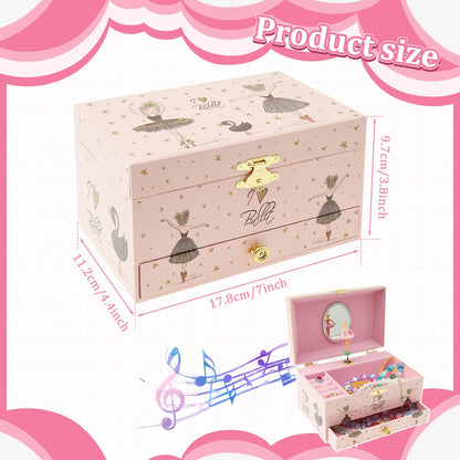 Creative Rotating Dancer Music Box 💖 | Jewelry Storage Case with Clockwork Tune | Multifunction Gift for Girls & Women!