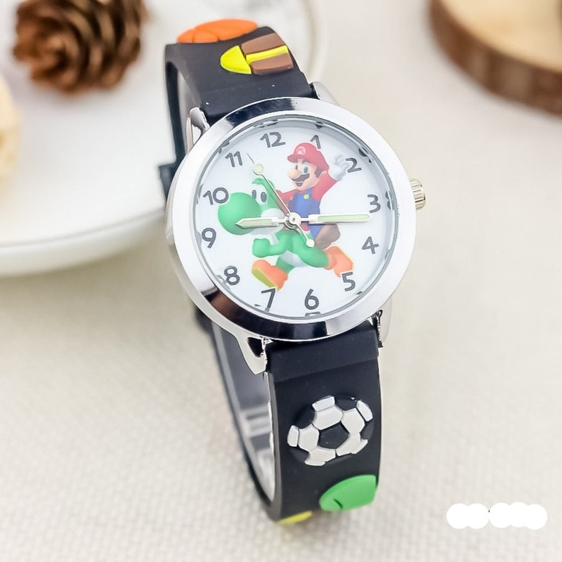 Enter the Game: Super Mario Brothers Sports Quartz Watch - Timekeeping with Beloved Cartoon Characters, Perfect Kids Gift!