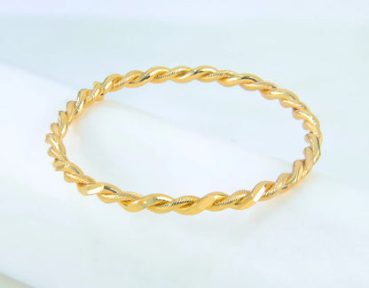 2-Piece Kids Bangles – 21K Gold Plated Twist Baby Bracelet for Boys & Girls | Party Jewellery for Children!